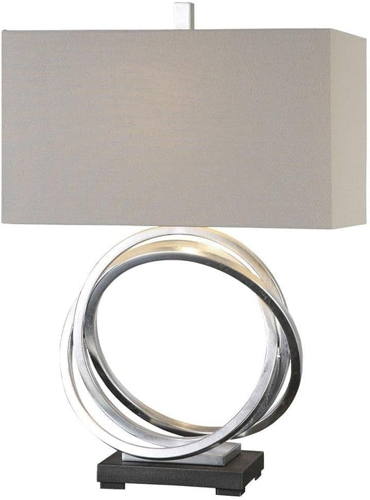 Uttermost Soroca Silver Leaf Metallic Rings Modern Table Lamp