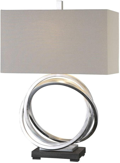 Uttermost Soroca Silver Leaf Metallic Rings Modern Table Lamp