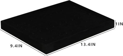 Coward 2Pcs/Set Black Velvet Stackable Ring Organizer Tray, Velvet Ring Earring Stud Jewelry Display Holder Tray for Store Selling or Home Show Storage