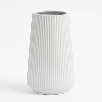 Matte White Ceramic Vase – Frosted Elegant Flower Vase for Pampas Grass, Dried or Fresh Flowers, Modern Minimalist Farmhouse Home Decor for Living Room, Dining Table, Wedding Centerpiece
