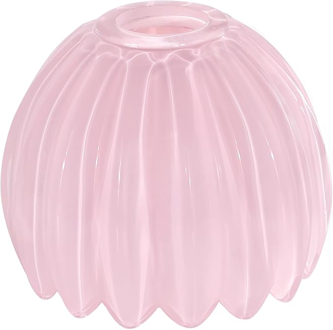 Tulip Lamp Shades Replacement, 5" Dia. * 4.25" H Cream Pink Glass Sconce Shade Heavy and Thick for Wall Sconces Pendant Lights Ceiling Lights Chandelier, 1 Pack