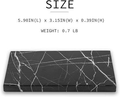 Real Luxurious Natural Marble Candle Plate, Pillar Candle Holder Stand, Decorative Small Candle Tray, Black Coasters, Candle dish for Coffee Table Decor, Wedding, Party, Home Decor(5.9*3.15*0.39in)