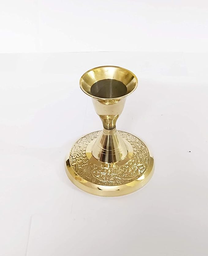Brass Candle Stand Living Room Candlestick Holder for Table Candle Holders Candle Holder Stand Metal Pillar Wedding Gift Centerpiece Candle Holders (2.5 inches)