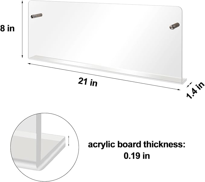 4PACK Acrylic Brochure Holder Wall Mount Clear Hanging Magazine Rack Bookshelf Comic Display Stand Floating Storage Organizer for Living Room, Office, Waitting Room
