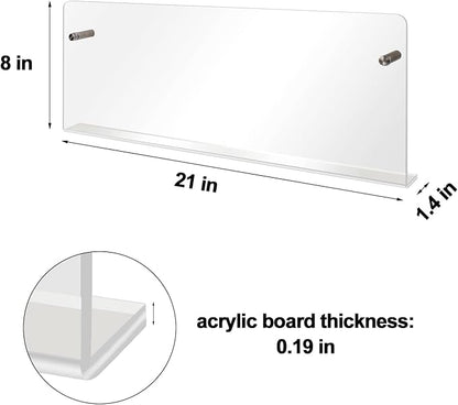 4PACK Acrylic Brochure Holder Wall Mount Clear Hanging Magazine Rack Bookshelf Comic Display Stand Floating Storage Organizer for Living Room, Office, Waitting Room
