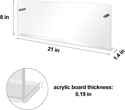 4PACK Acrylic Brochure Holder Wall Mount Clear Hanging Magazine Rack Bookshelf Comic Display Stand Floating Storage Organizer for Living Room, Office, Waitting Room