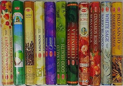 HEM Incense Sticks – 12 Box Variety Pack (240 Sticks Total, 20 Sticks per Box) | Long Lasting Fragrance | Meditation, Relaxation, Yoga, Aromatherapy & Home Fragrance