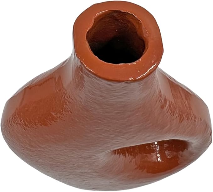 10" High Decorative Handmade Aluminum Jug Flower Vase in Terracotta