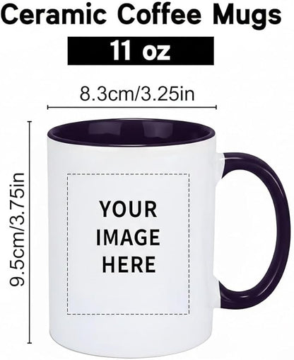 G9W168 Custom Coffee Mug, Customizable Coffee Cups with Pictures Personalized Ceramic Mug for Gifts Novelty Personalized Mugs for Friends (Royal Purple)