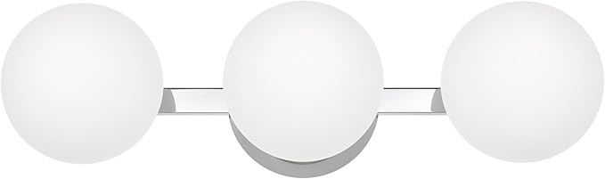 Chrome Globe Bathroom Vanity Light Fixtures, Modern 3 Lights Wall Lighting, Porch Wall Mount Light Fixture for Bathroom, Over Mirror Cabinets