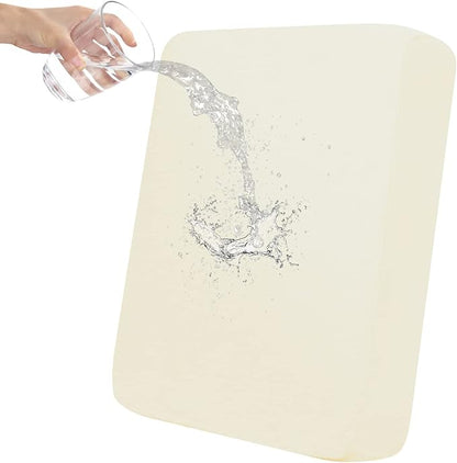Easy-Going 100% Waterproof Chair Sofa Seat Cushion Slipcovers Couch Cushion Cover Stretch Furniture Protector for Kids, Pets (Chair Cushion, Ivory)