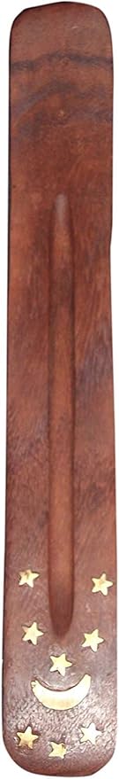 Bless-International Traditional-Handmade-Burner Wooden-Incense-Stick-Holder Ash-Catcher-Stand for-Aromatherapy-Meditation-Yoga (Incense Holder 10 inch(1 pcs))