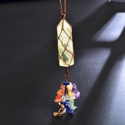 Home Decor Hanging Ornaments Natural Citrine Chakra Ornaments Gemstones Reiki Feng Shui Ornament Window Car Ornament