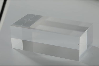 CiaoHER 2in Thickness Solid Acrylic Cube Display Block Clear Polished Pedestal Stand Riser Solid Base 2" x 3" x 6", 1 Pack
