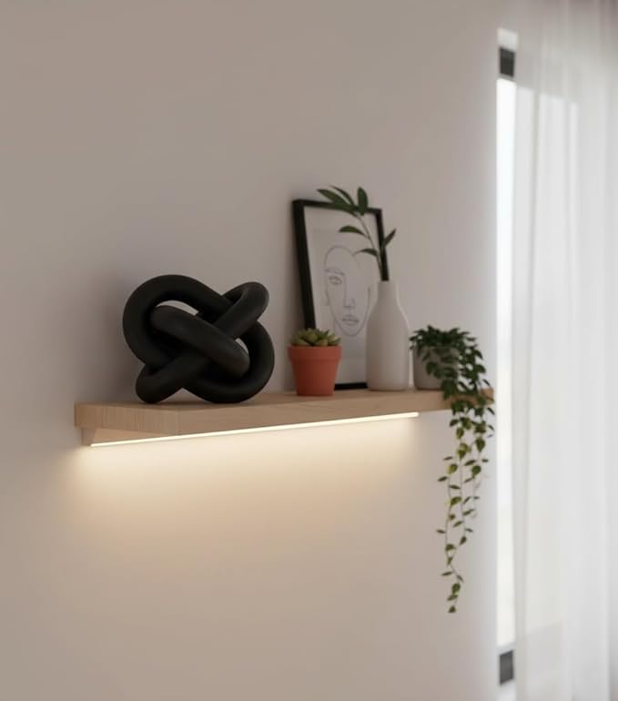 Wood Knot Chain Link Decor, 3 Link Boho Wooden Hand Carved Decorative, Handcrafted for for Coffee Table Entryway Modern Farmhouse Shelf Decoration (Black)