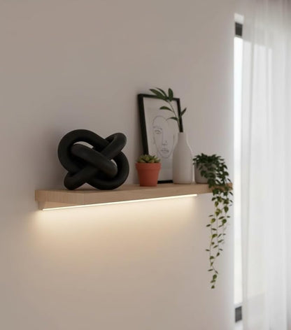 Wood Knot Chain Link Decor, 3 Link Boho Wooden Hand Carved Decorative, Handcrafted for for Coffee Table Entryway Modern Farmhouse Shelf Decoration (Black)