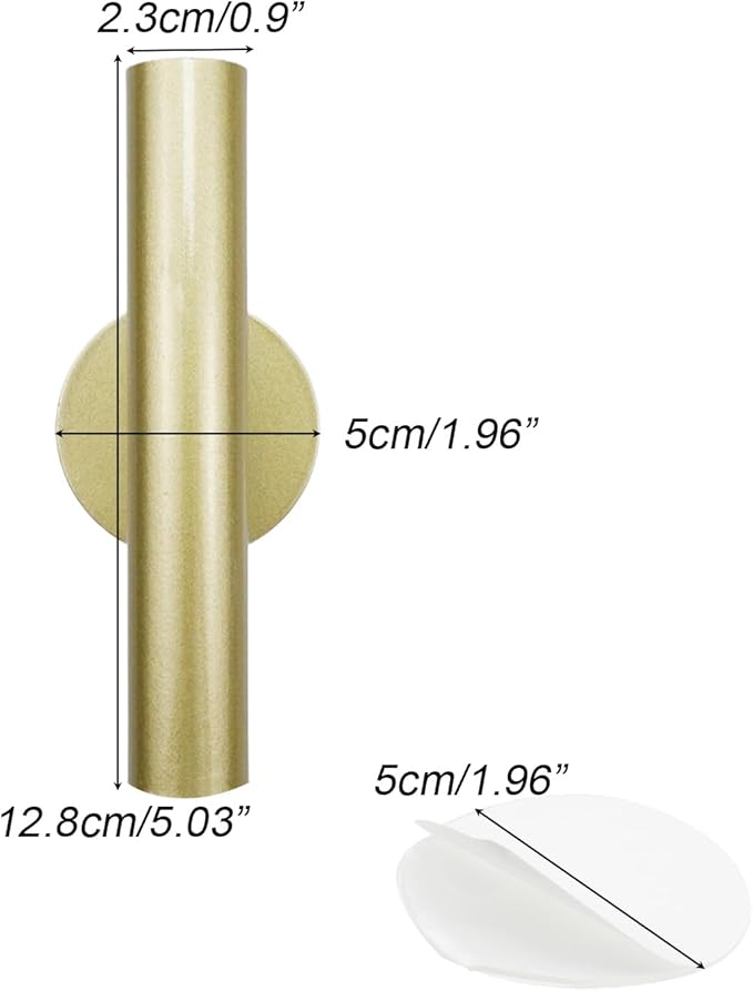 2 Pack Wall Mounted Flower Tube Metal Flower Vase with Sticker for Flower Display Decoration(Gold)