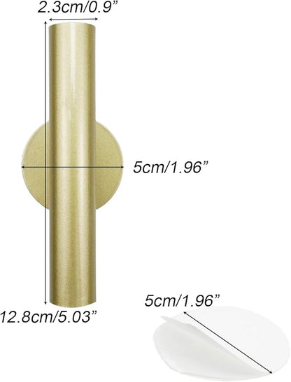 2 Pack Wall Mounted Flower Tube Metal Flower Vase with Sticker for Flower Display Decoration(Gold)