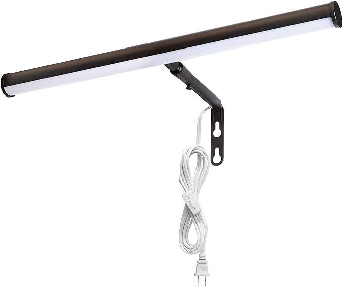 Maxxima 14 in. LED Picture Light - Integrated LED Display Wall Light, 3000K Warm White, 200 Lumens, Includes On/Off Switch, Adjustable Decor Light for Indoor Art Display - Oil Rubbed Bronze Finish