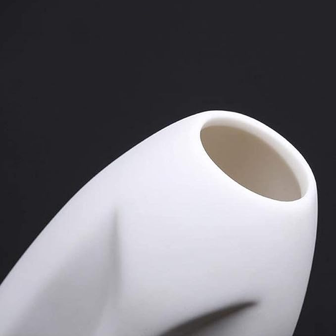 Set of 2pcs Ceramic Flower Vase, Human Face Art Sculpture Plant Pot Bud Vase Statue for Coffee Table, Bookshelf, Kitchen, Centerpieces, Living Room, Wedding and Office