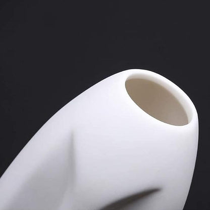 Set of 2pcs Ceramic Flower Vase, Human Face Art Sculpture Plant Pot Bud Vase Statue for Coffee Table, Bookshelf, Kitchen, Centerpieces, Living Room, Wedding and Office