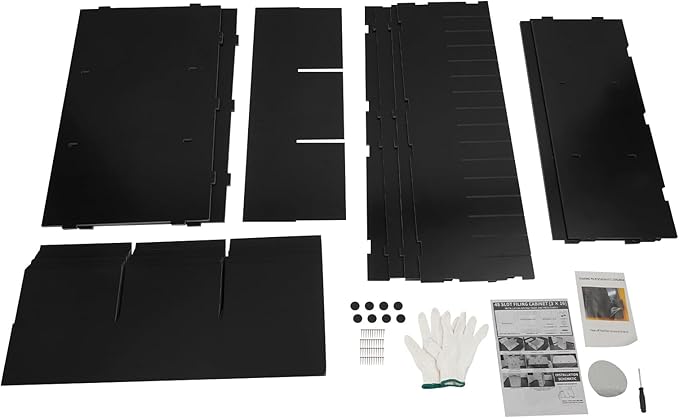 Literature Organizers, 48-Slots Classroom Mailbox Organizer with Adjustable Shelves, 110lbs Load Desktop File Sorter Mail Center, PVC Mail Sorter Paper Storage Cabinet for Classroom, Office(Black)