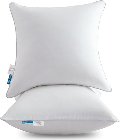 Oubonun 26 x 26 Pillow Inserts - Set of 2 - 100% Cotton Cover - 26 Inch Square - Decorative Pillow Inserts - White