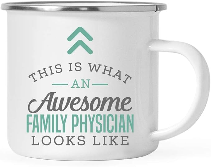 Andaz Press 11oz. Stainless Steel Campfire Coffee Mug Gift, This is What an Awesome Family Physician Looks Like, 1-Pack, Birthday Gift Ideas Coworker Him Her, Includes Gift Box