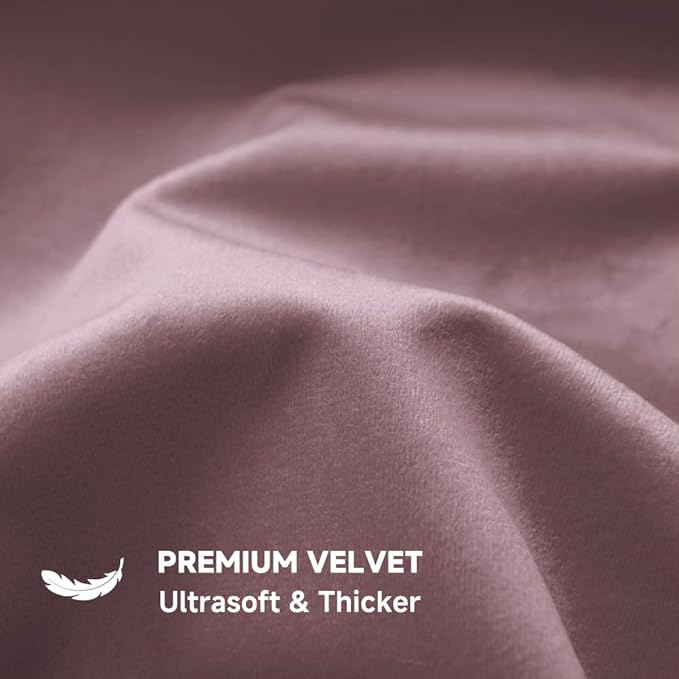 QUORGVES Dusty Pink Velvet Pillow Covers 12x20 Inch Set of 2, Soft Solid Decorative Lumbar Throw Pillow Covers, Decor Cushion Covers for Bed Sofa Couch Bedroom Living Room