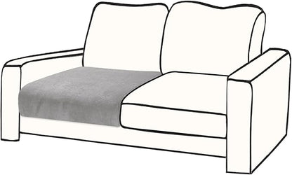 Couch Cushion Cover Velvet 1 Piece Seat Cushion Cover Stretch Armchair Cover Separate Sectional Sofa Slipcovers Furniture Protector (1-Seater or Sofa Backrest, Light Grey)