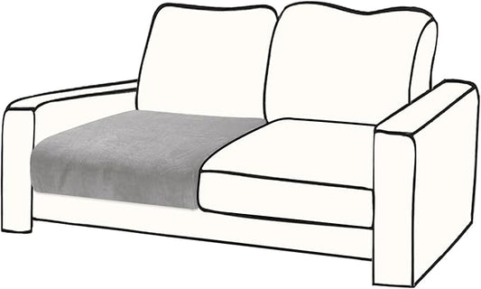 Couch Cushion Cover Velvet 1 Piece Seat Cushion Cover Stretch Armchair Cover Separate Sectional Sofa Slipcovers Furniture Protector (1-Seater or Sofa Backrest, Light Grey)