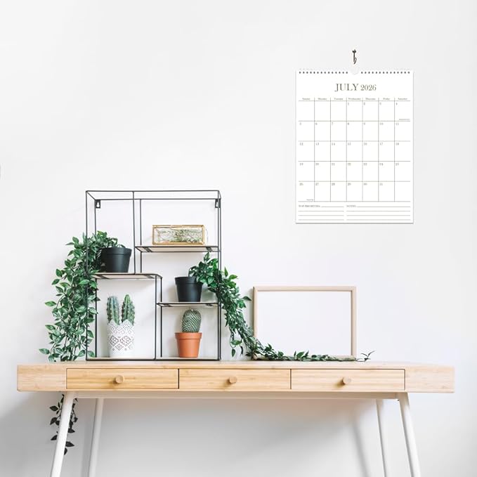 2026 Wall Calendar - 18 Months Calendar from January 2026 - June 2027, Calendar 2026 with Thick Paper, 8.5" x 11", Vertical Calendar, Golden