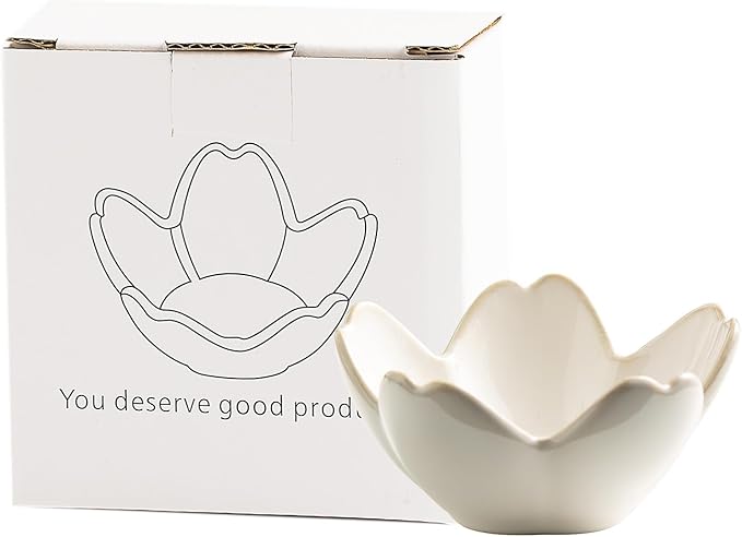 Ceramic Ring Holder Tray - Decorative Floral Trinket Bowl for Jewelry Storage & Vanity Decor(white)