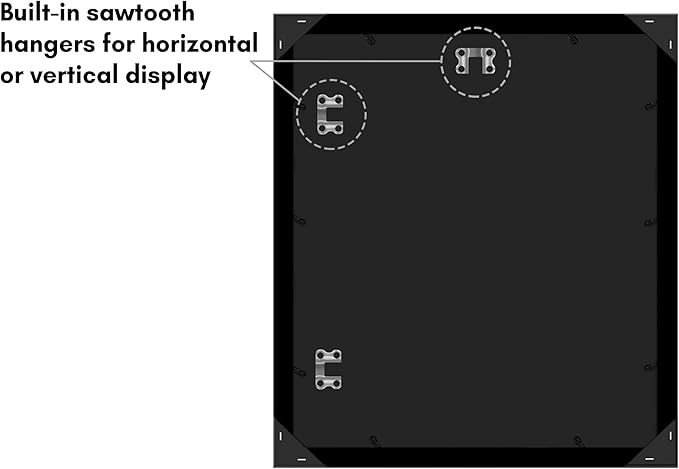 Americanflat 14x16 Picture Frame with Polished Plexiglass - Black Picture Frame - Wide Photo Frames Made of Engineered Wood for Vertical or Horizontal Wall Display - Epic Collection - Black