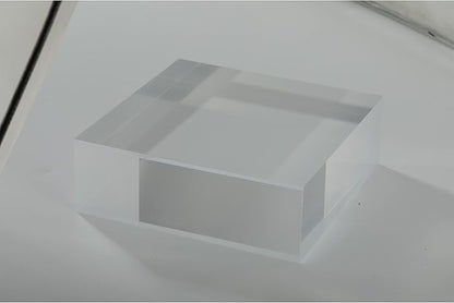 CiaoHER 2in Thickness Solid Acrylic Cube Display Block Clear Polished Pedestal Stand Riser Solid Base 2'' x 6" x 6", 1 Pack