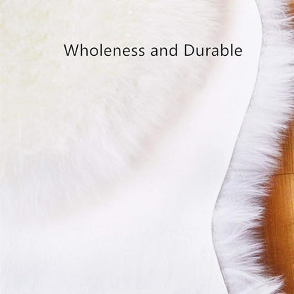 HUAHOO Genuine Sheepskin Rug - Four Pelt Fur Rugs for Living Room, Bedroom or Fireplace - Natural Sheep Skin, Shaggy(Ivory, 4' x 6' Four Pelt)