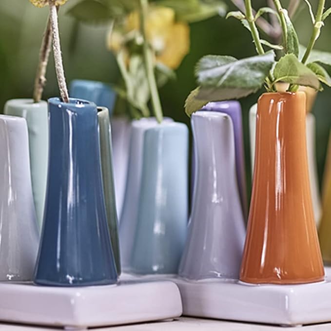 Chive - Pooley 2, Ceramic Flower Vase, 8-Tube Shape (Pumpkin)