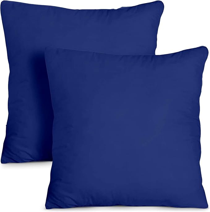 Upgrade Your Bedding Experience with The Made of 100% Cotton Euro Shams 2 Pack Cushion Cover 26"x 26"Size fits Decorative Cover. Envelope Closure Navy Blue