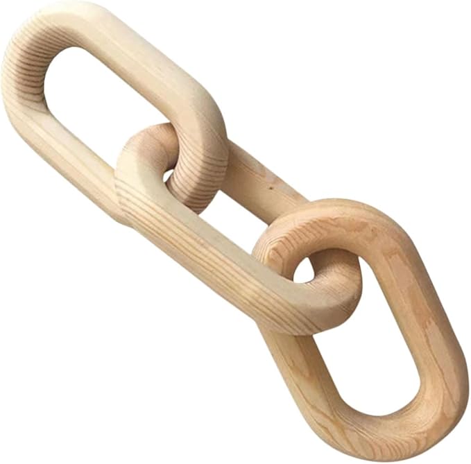 Artibetter Decor Wood Chain Link Decoration Earthy Cottagecore Living Room Mantle Decor Minimalist Style