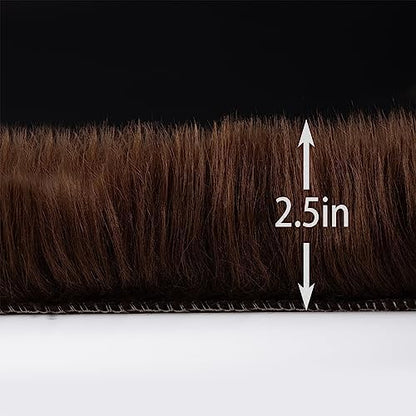 Fluffy Faux Fur Rug Coffee Sheepskin Area Rug,4x6 Ft Ultra Soft Shaggy Plush Rug for Bedroom Bedside Living Room Nursery Kids Room