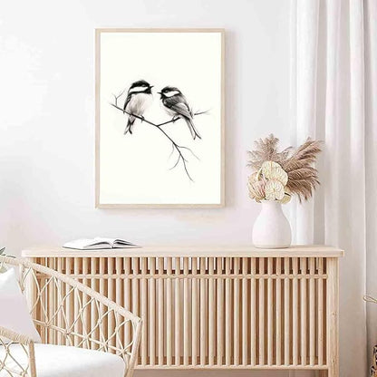 Bird Sketch Wall Art Minimalist Animal Print Vintage Bird Prints Pencil Drawing Wall Art Minimalist Birds Canvas Animal Sketch Prints Black And White Birds Picture Neutral Room Decor 16x24inch No Frame