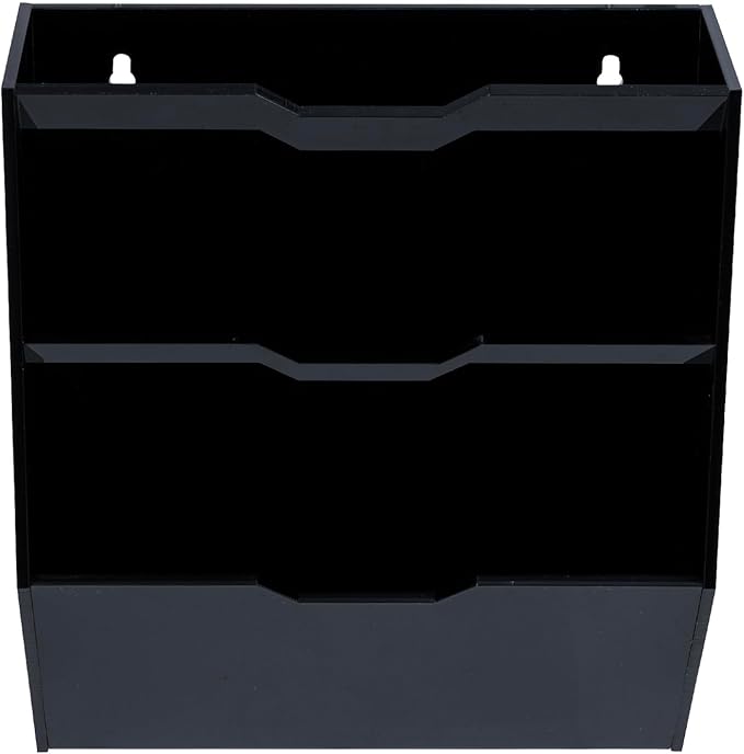 MyGift Wall Mounted 3 Tier Black Acrylic Letter Rack Mail Organizer, Office and Entryway Bills Postcards Brochure Holder Vertical Storage Rack