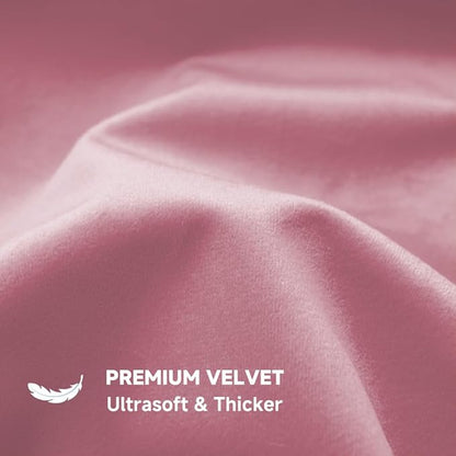QUORGVES Pink Velvet Pillow Covers 24x24 Inch Set of 2, Soft Solid Decorative Square Throw Pillow Covers, Decor Cushion Covers for Bed Sofa Couch Bedroom Living Room