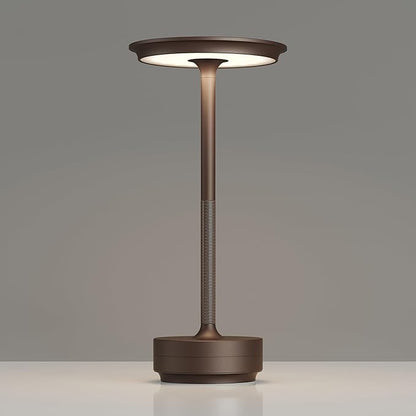1 Pack Rechargeable Table Lamps Cordless, Portable 5000mAh Outdoor Table Light, 3 Color Stepless Dimming LED Table Lamp with Memory Function, for Home/Dinner/Patio/Restaurant.(Brown)
