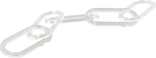 Deco 79 Acrylic Plastic Chain Decorative Sculpture Oval 5 Link Home Decor Statue, Accent Figurine 27" x 0" x 4", Clear