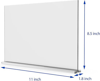 newnewshow Acrylic Sign Holder 11x8.5 Inch 3 Pack Horizontal T Shape Double-Sided Desktop Display Holder. (Optional 8.5x11 8.5x5.5 5x7 Horizontal and Vertical)