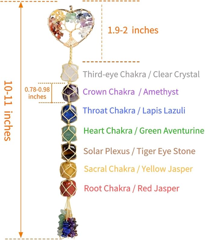 Anjiucc Handmade Crystal Window Car Hanging Ornaments 7 Chakra Home Ornament Yoga Meditation Car Decoration