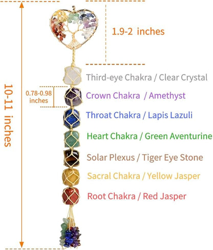 Anjiucc Handmade Crystal Window Car Hanging Ornaments 7 Chakra Home Ornament Yoga Meditation Car Decoration