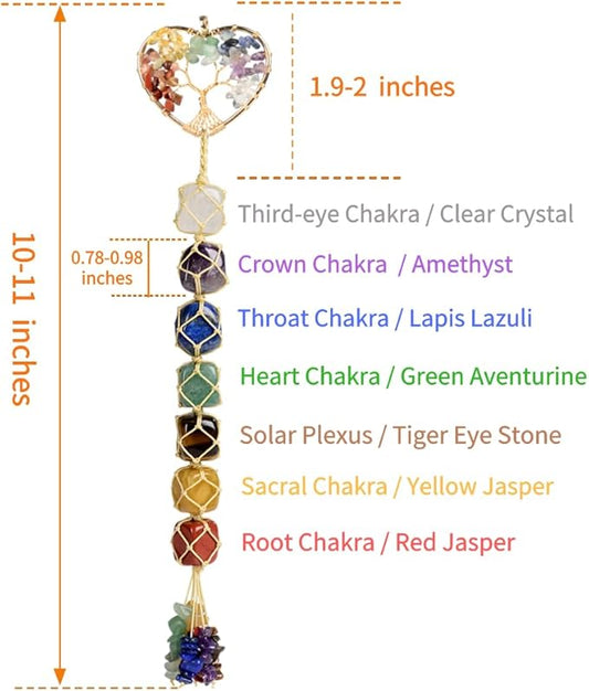 Anjiucc Handmade Crystal Window Car Hanging Ornaments 7 Chakra Home Ornament Yoga Meditation Car Decoration