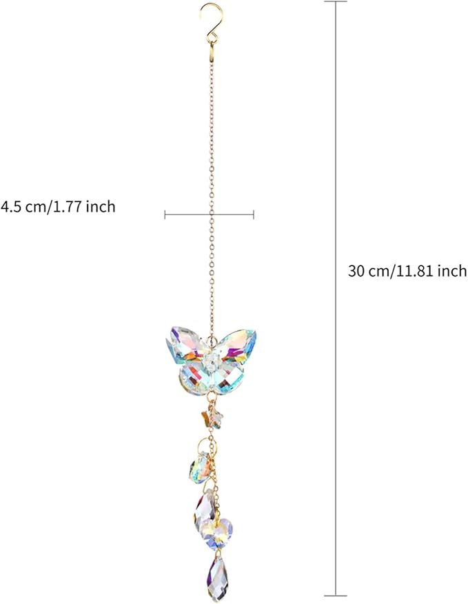 Crystal Butterfly Suncatcher Indoor Hanging for Windows Prism Sunlight Rainbow Maker Sun Catchers Sparkling Decor